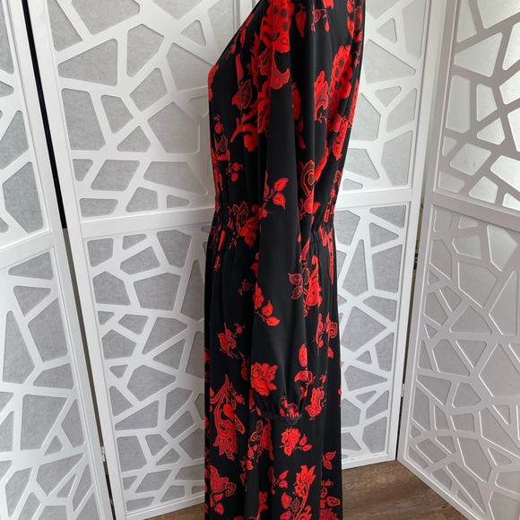 Tory Burch Floral Jersey Dress in Black Mountain Paisley sz L Large - Picture 7 of 16